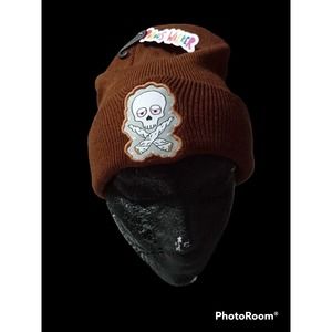 Brown Skull Beanie Hat